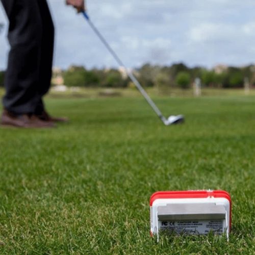 FlightScope Mevo Behind Golfer