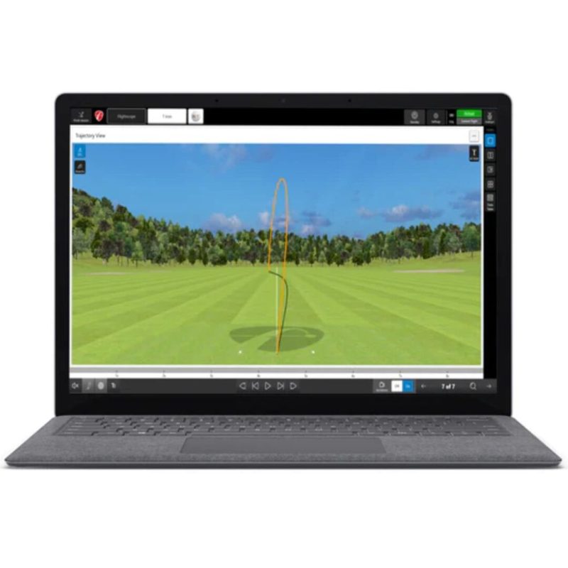 Flightscope PC software on laptop 2