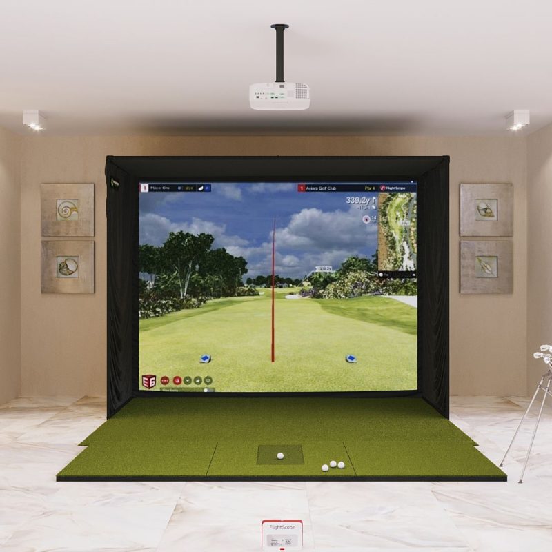 Flightscope Mevo+ SIG10 Golf Simulator Package Golf Simulator Flightscope SIGPRO 4' x 10' None