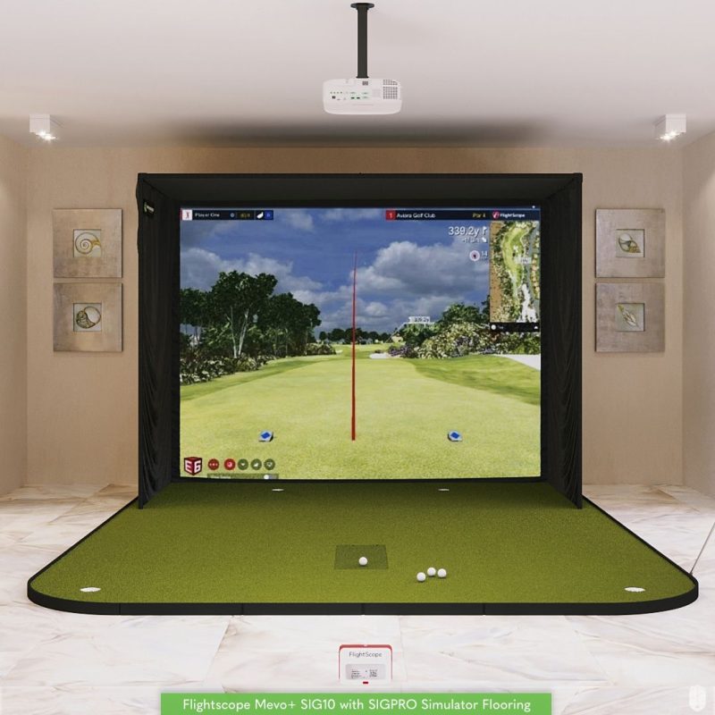 Flightscope Mevo+ SIG10 Golf Simulator Package Golf Simulator Flightscope SIG10 Golf Simulator Flooring None