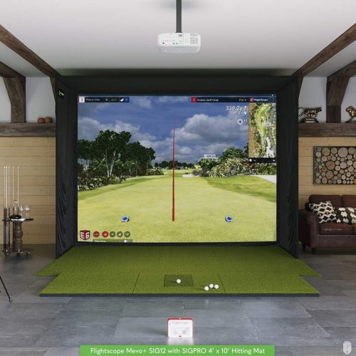 FlightScope Mevo+ SIG12 Golf Simulator Package Golf Simulator Flightscope SIGPRO 4' x 10' None