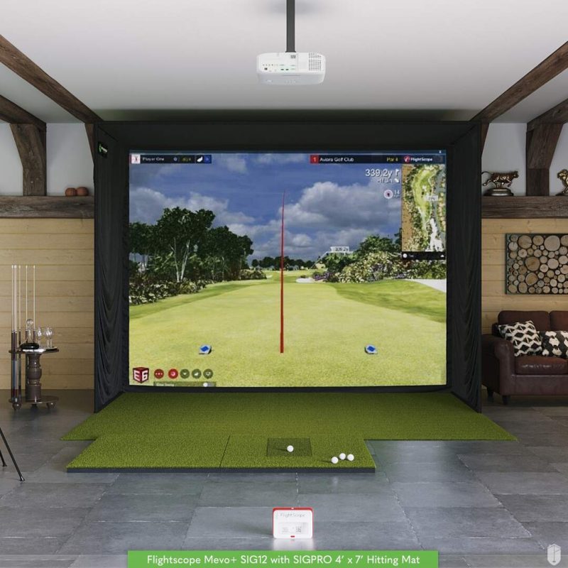 FlightScope Mevo+ SIG12 Golf Simulator Package Golf Simulator Flightscope SIGPRO 4' x 7' None