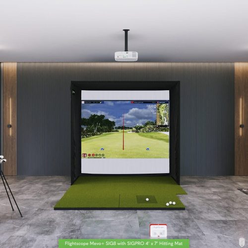 FlightScope Mevo+ SIG8 Golf Simulator Package Golf Simulator Flightscope SIGPRO 4' x 7' None