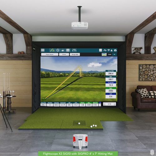 FlightScope X3 SIG10 Golf Simulator Package Golf Simulator Flightscope 4' x 7'