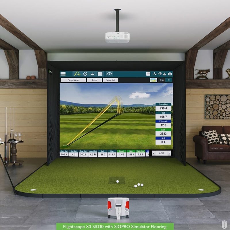 FlightScope X3 SIG10 Golf Simulator Package Golf Simulator Flightscope SIG10 Golf Simulator Flooring