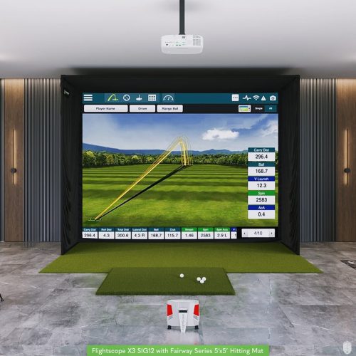 FlightScope X3 SIG12 Golf Simulator Package Golf Simulator Flightscope 5' x 5'