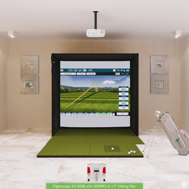 FlightScope X3 SIG8 Golf Simulator Package Golf Simulator Flightscope 4' x 7'