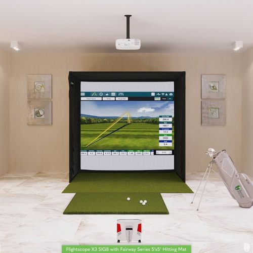 FlightScope X3 SIG8 Golf Simulator Package Golf Simulator Flightscope 5' x 5'