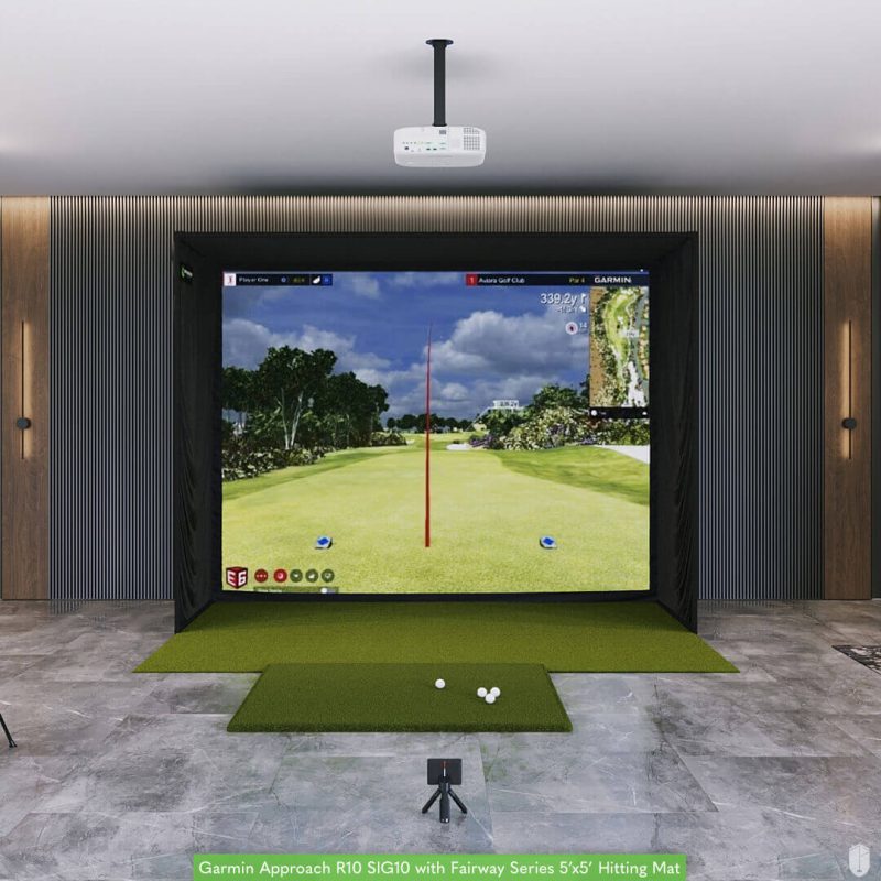 Garmin Approach R10 SIG10 Golf Simulator Package Golf Simulator Garmin Fairway Series 5' x 5'