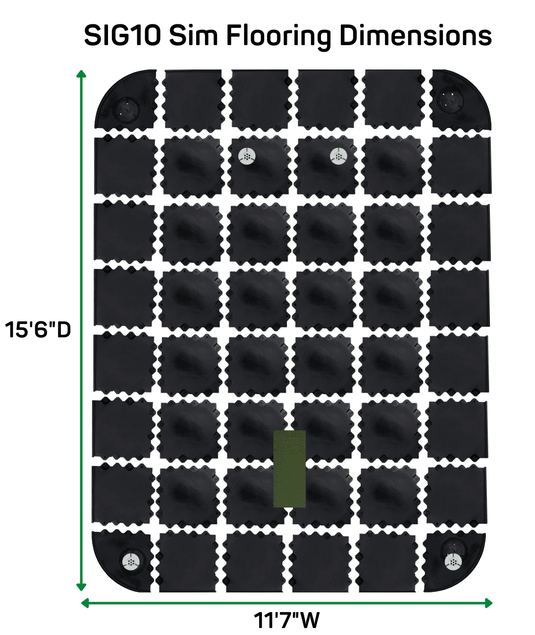 SIG10 golf simulator flooring dimensions