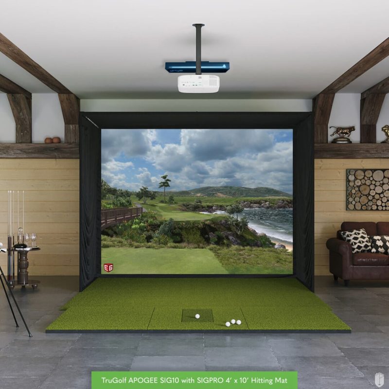 TruGolf APOGEE SIG10 Golf Simulator Package Golf Simulator TruGolf SIGPRO Softy 4' x 10'