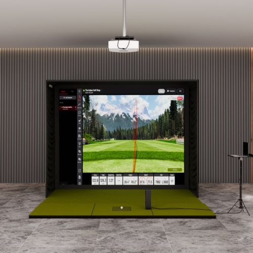 Uneekor EYE MINI Lite SIG10 with SIGPRO Softy 4' x 10' golf mat & laptop