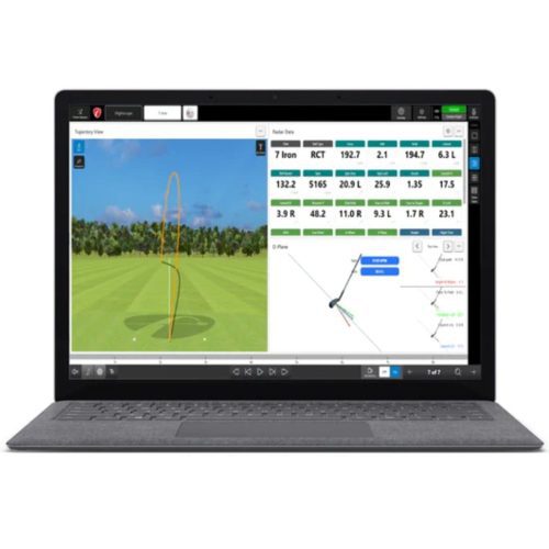 flightscope PC software on laptop