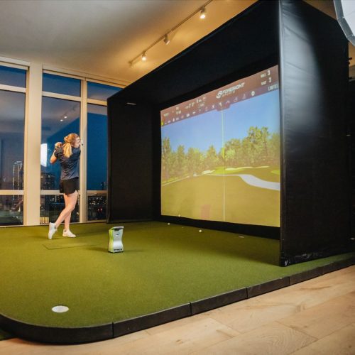 gcquad sig12 golf simulator package with sim flooring