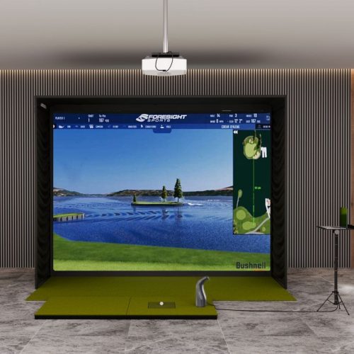 Bushnell Launch pro i SIG12 Golf Simulator package with SIGPRO Softy 4' x 7' golf mat