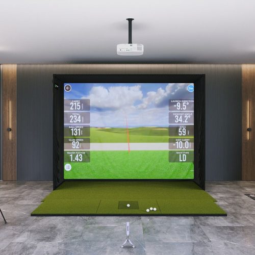 MLM2pro sig10 with sigpro softy 4' x 10' golf mat