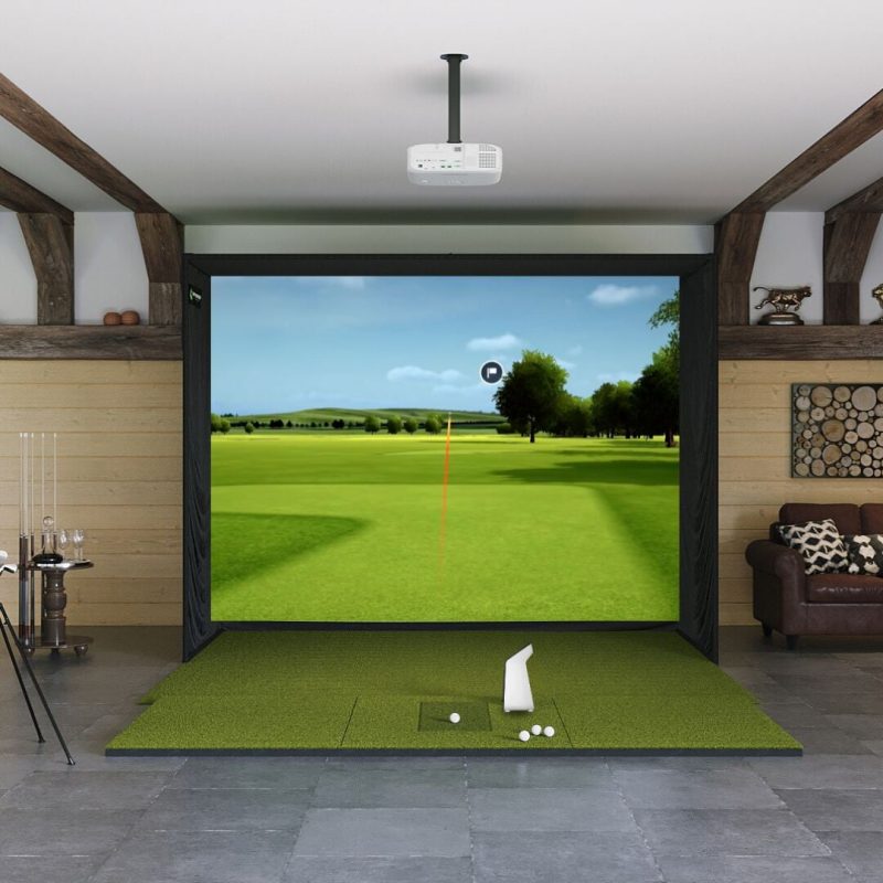 Garmin Approach R50 SIG10 Golf Simulator package with SIGPRO Softy 4' x 10' Golf Mat.