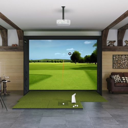 Garmin Approach R50 SIG10 Golf Simulator package with SIGPRO Softy 4' x 7' Golf Mat. 