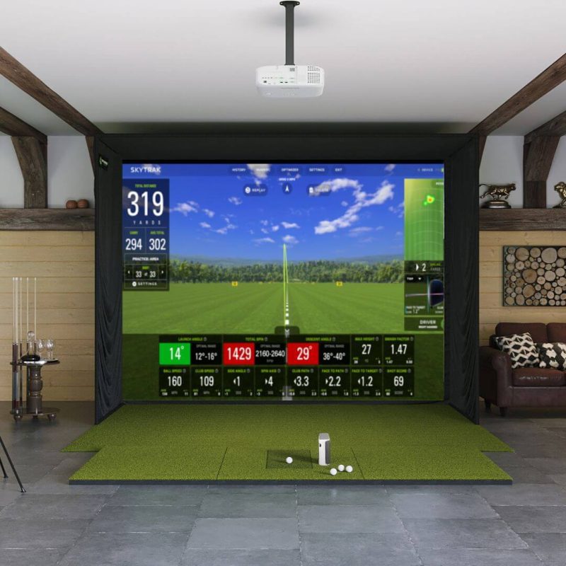 SkyTrak+ SIG12 Golf Simulator Package Golf Simulator SkyTrak SIGPRO 4' x 10' None