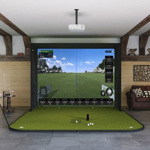 Square Golf SIG10 Golf Simulator Package with golf simulator flooring