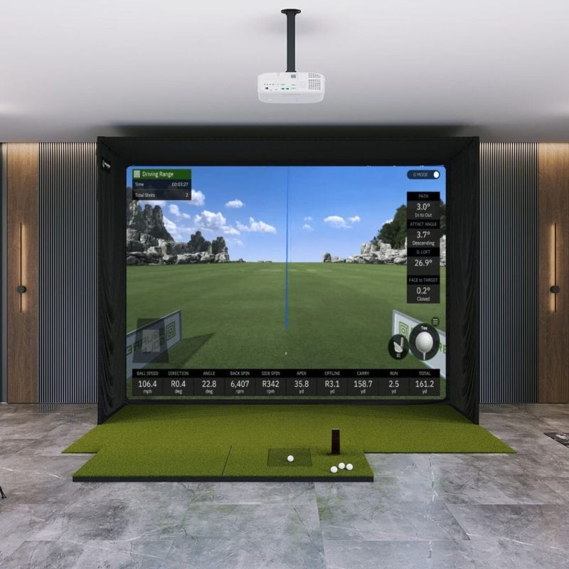 Square Golf SIG12 Golf Simulator Package with 4x7 golf mat