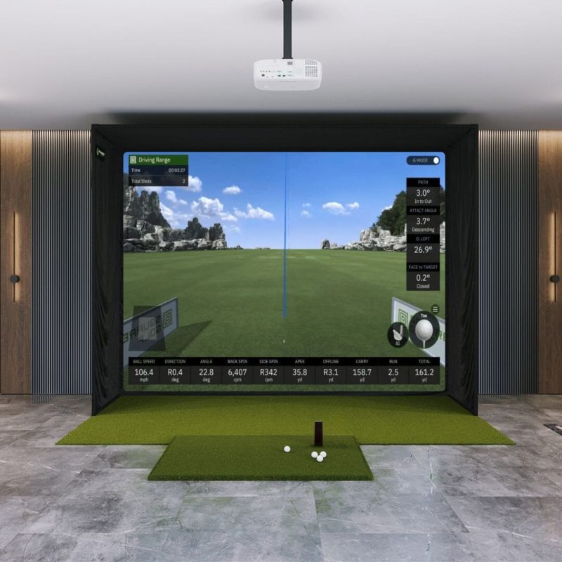 Square Golf SIG12 Golf Simulator Package with 5x5 golf mat