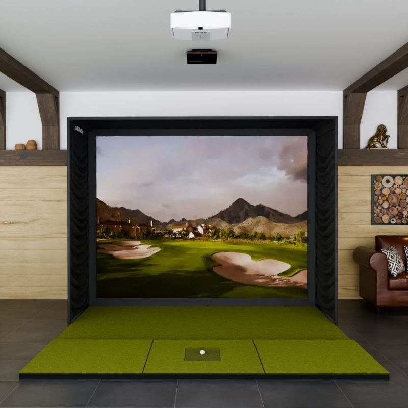 Trackman iO SIG10 Golf Simulator Package with SIGPRO Softy 4' x 10' Golf Mat