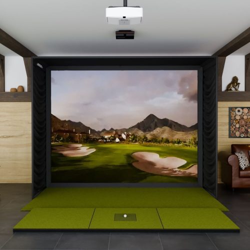 Trackman iO SIG12 Golf Simulator Package with SIGPRO Softy 4' x 10' Golf Mat